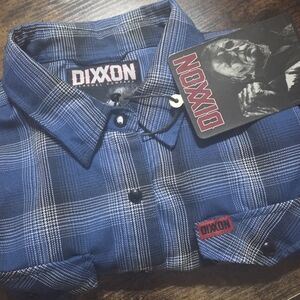 Women's DIXXON Navy and White Checkered Women's Shirt